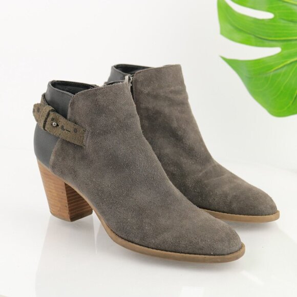 Dolce Vita Womens Sierra Boot Size 10 Gray Suede Block Heel Bootie Boho Chic - Picture 12 of 12